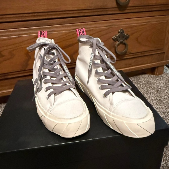 Off White Gray and White Sneakers